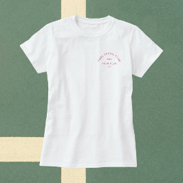 Camiseta Pickleball Escudo del club social rosado PKBL