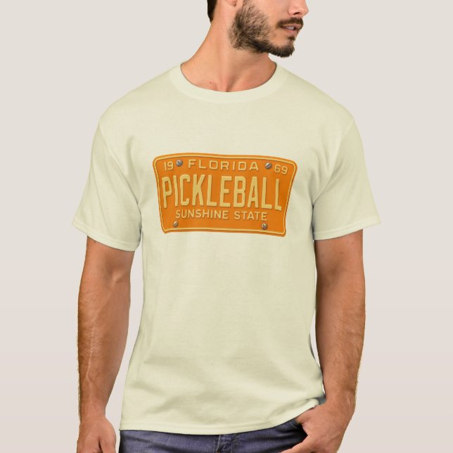 Camiseta Pickleball Fanatic - Retro Florida License Plate (Anverso)