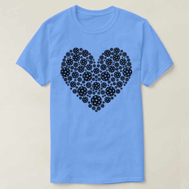 Camiseta Pickleball Heart Black (Diseño del anverso)
