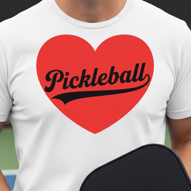 Camiseta Pickleball Heart Love Sports Minimalist White Tee (Subido por el creador)