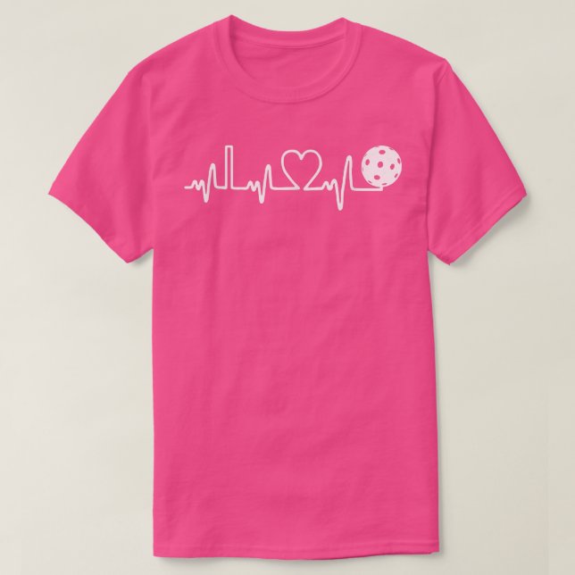 Camiseta Pickleball Heartbeat I Love Pickleball  (Diseño del anverso)