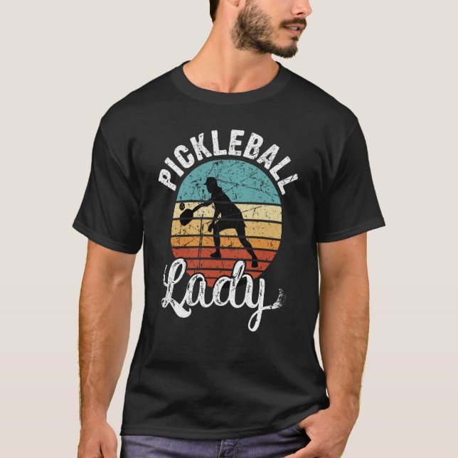 Camiseta Pickleball Lady Player Retro Vintage  5 (Anverso)
