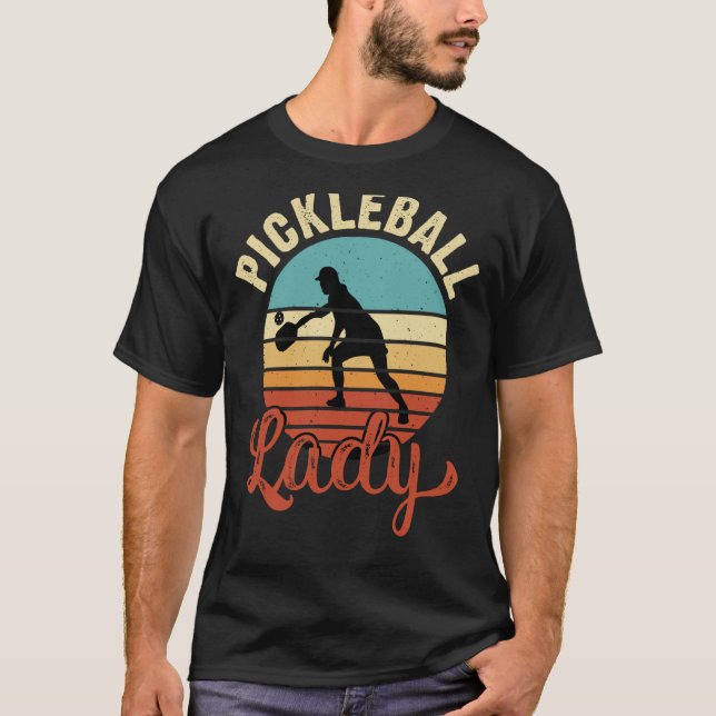 Camiseta Pickleball Lady Player Retro Vintage  9 (Anverso)