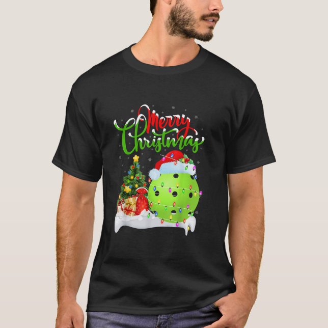Camiseta Pickleball Lover Decoraciones navideñas Santa Ligh (Anverso)