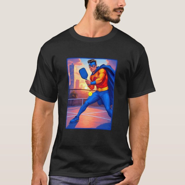Camiseta Pickleball Man Superhero (Anverso)
