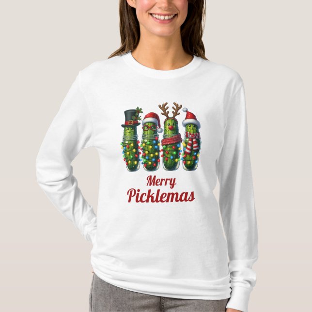 Camiseta Pickleball Merry Picklemas (Anverso)