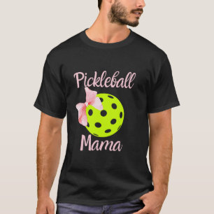 Camiseta Pickleball Mom Mama Pink Bow Coquette Preppy Aesth