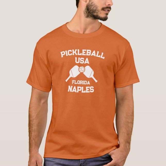 Camiseta Pickleball Paddle Ball Nápoles Florida Personaliza (Anverso)