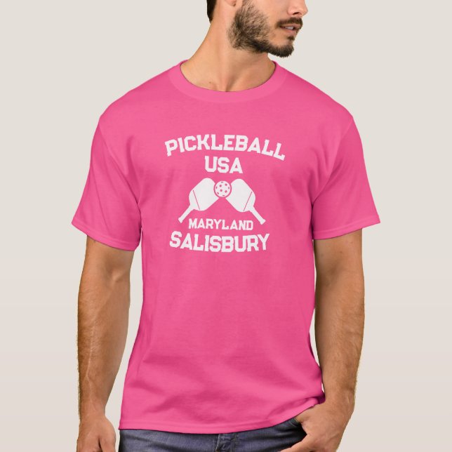 Camiseta Pickleball Paddle & Ball Salisbury Maryland Person (Anverso)