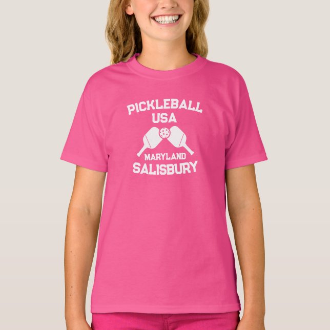 Camiseta Pickleball Paddle & Ball Salisbury Maryland Person (Anverso)