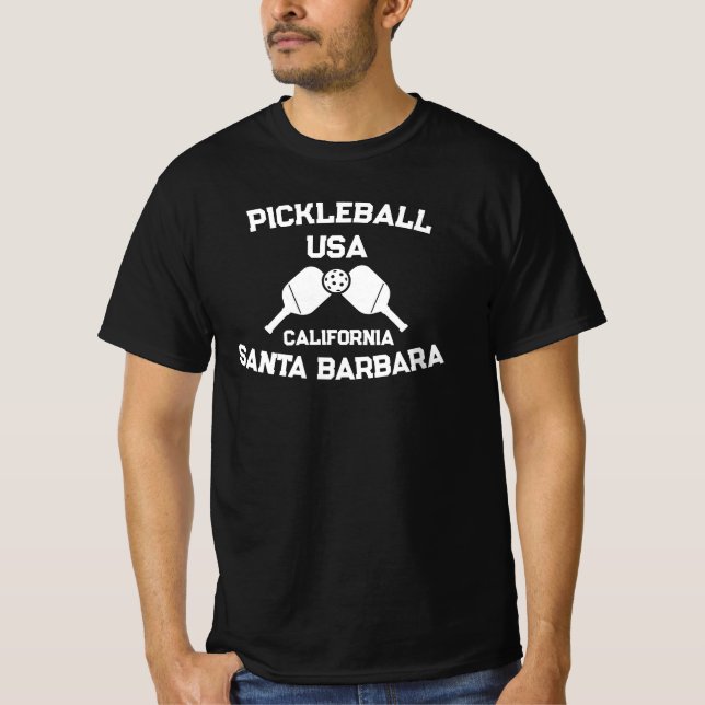 Camiseta Pickleball Paddle Ball Santa Barbara CA Personaliz (Anverso)