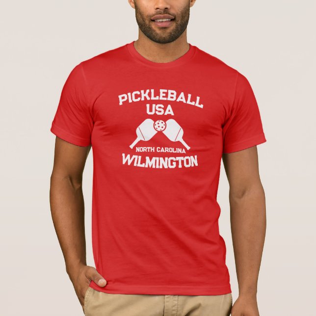 Camiseta Pickleball Paddle Ball Wilmington NC Personalizado (Anverso)
