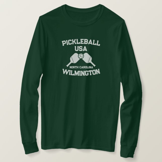 Camiseta Pickleball Paddle Ball Wilmington NC Personalizado (Anverso del diseño)