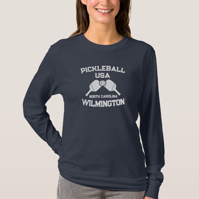 Camiseta Pickleball Paddle Ball Wilmington NC Personalizado (Anverso)