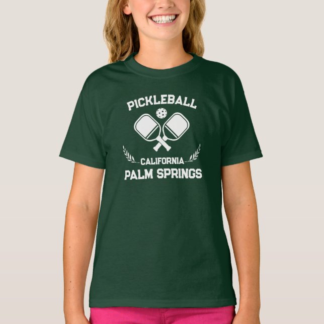 Camiseta Pickleball Paddle Palm Springs Personalizado de Ca (Anverso)