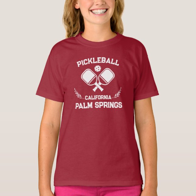 Camiseta Pickleball Paddle Palm Springs Personalizado de Ca (Anverso)