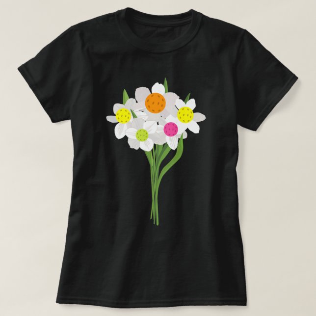 Camiseta Pickleball Pickleball Flower Bouquet Pretty Design (Diseño del anverso)