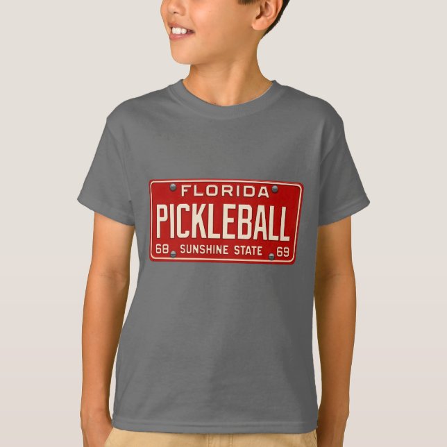 Camiseta Pickleball Player Fan Retro Florida License Plate (Anverso)