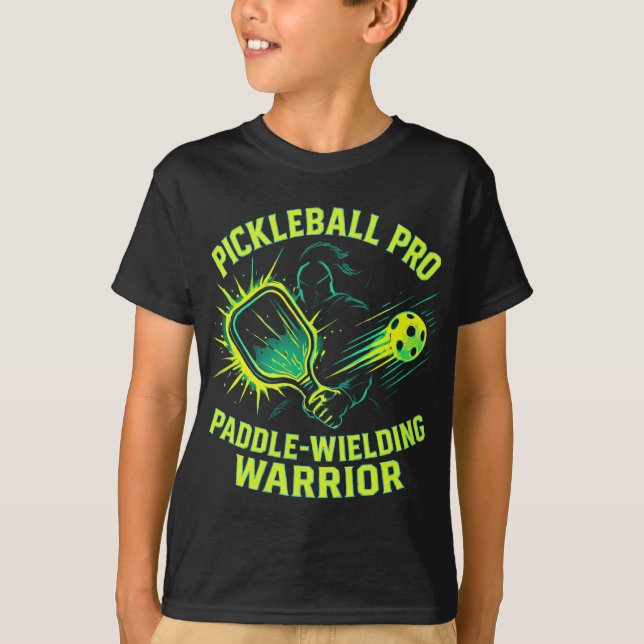 Camiseta Pickleball Pro: Paddle Wielding Warrior (Anverso)