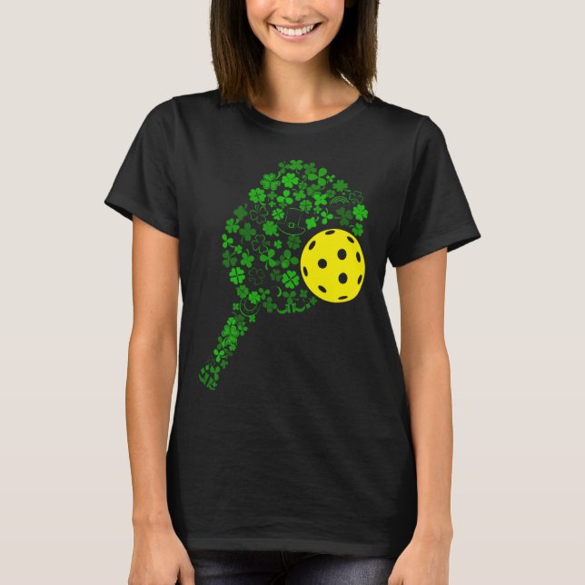 Camiseta Pickleball Shamrock Leaf St Patrick Day Pickleball (Anverso)
