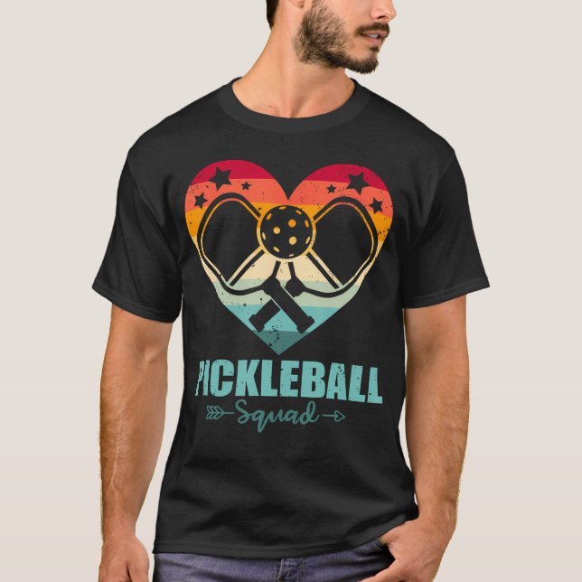 Camiseta Pickleball Squad Vintage Heart Funny Pickleball Pl (Anverso)