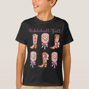 Camiseta Pickleball todos botas vaqueras y remo divertido