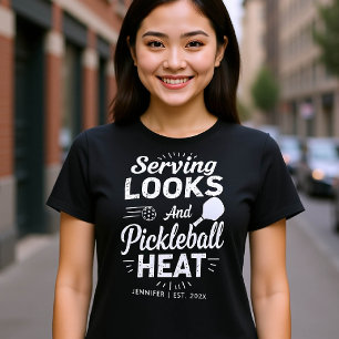 Camiseta Pickleball White Text Divertido divertido regalo p