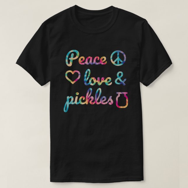Camiseta Pickles Peace & Love Pickle Lover Tie-Dye (Diseño del anverso)