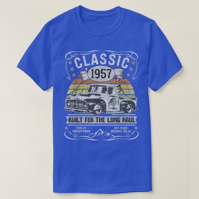 Camiseta Pickup Truck Men Women 65th Birthday Born 1957 Vin (Diseño del anverso)