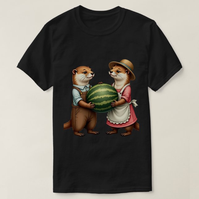 Camiseta Pícnic de nutrias (Diseño del anverso)