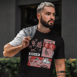 Camiseta Picnic japonés con flores de cerezo