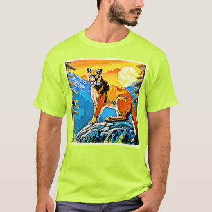 Camiseta Pico Cougar: arte de majestad de montaña