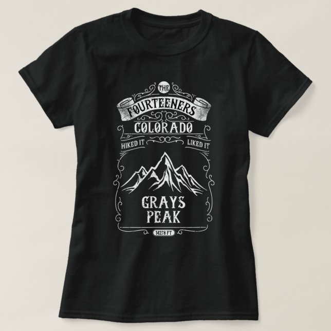 Camiseta Pico de Colorado-Fourteeners-Senderismo-Grays (Diseño del anverso)