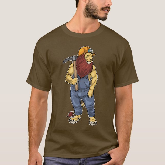 Camiseta Pico de minería de león minero (Anverso)