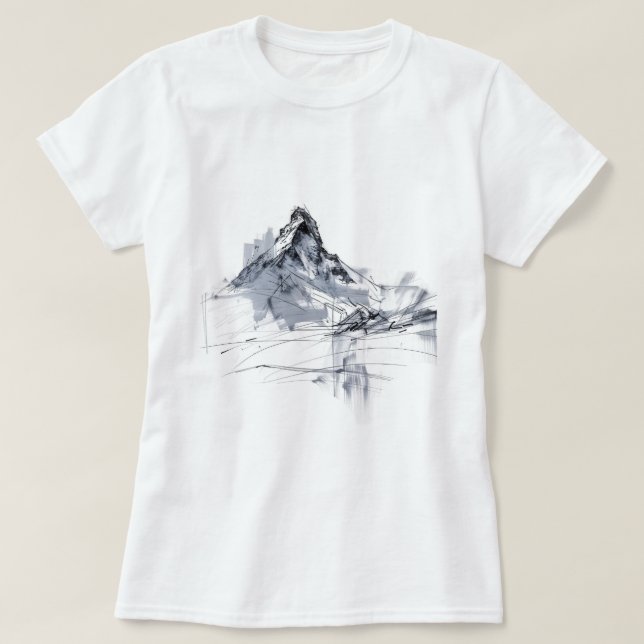 Camiseta Pico de montaña abstracto (Diseño del anverso)