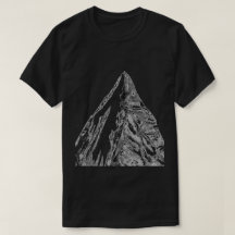 Pico de montaña rocosa T-camisa-Negro