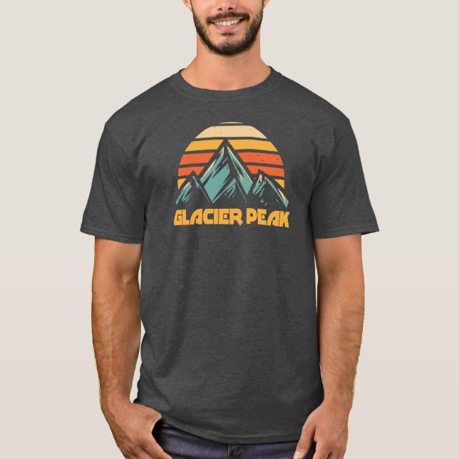 Camiseta Pico glaciar retro turquesa (Anverso)