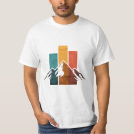 Camiseta Picos Vintage y Paisaje Montañoso Retro