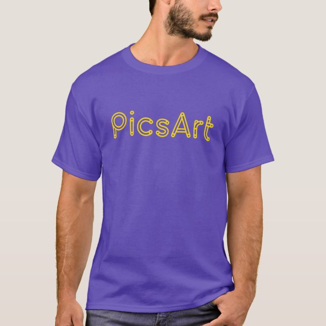Camiseta PicsArt, logotipo amarillo (Anverso)