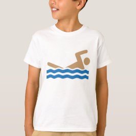 Camiseta Pictograma del icono de la natación en color