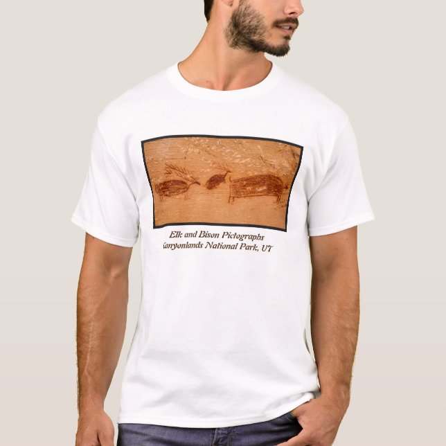 Camiseta Pictogramas de los alces y del bisonte del (Anverso)