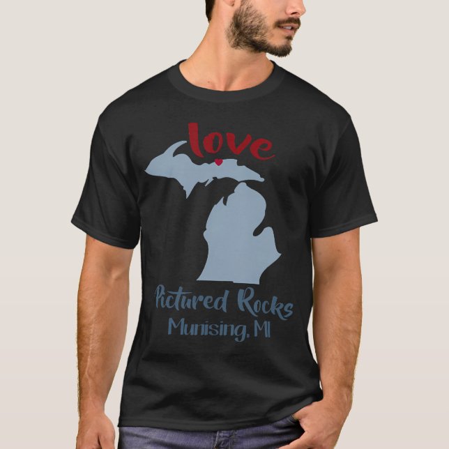 Camiseta Pictured Rocks en Munising Michigan Amor Upper (Anverso)