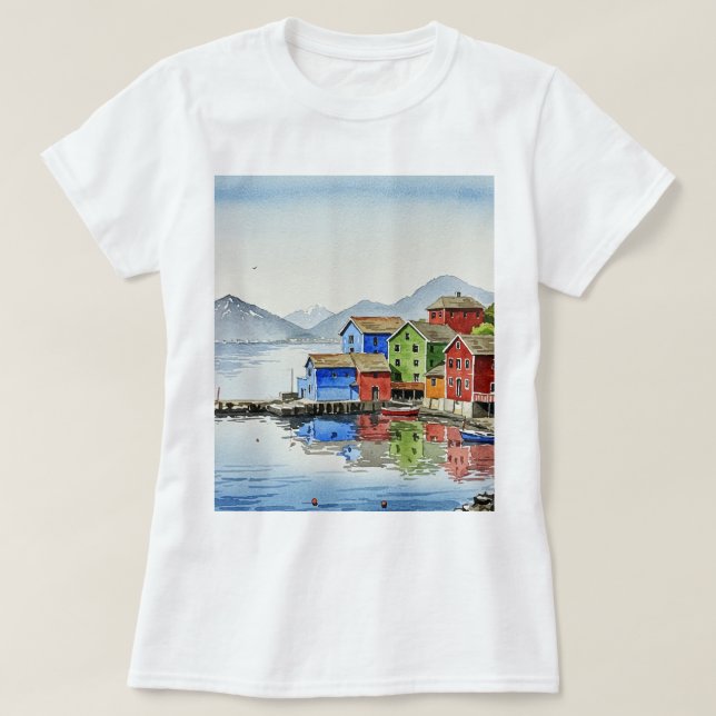 Camiseta Picturesque fishing village (Diseño del anverso)