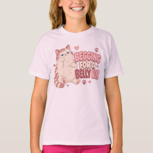 Camiseta Pidiendo un Masaje de Barriga Gato Divertido Gat