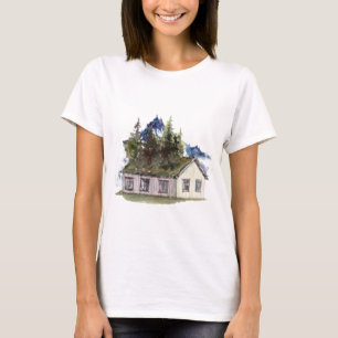 Camiseta Pie de cabaña de las montañas