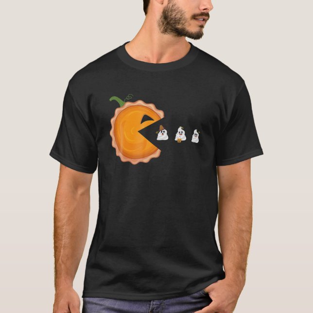 Camiseta Pie de calabaza comiendo crema batida Fantasma Hal (Anverso)