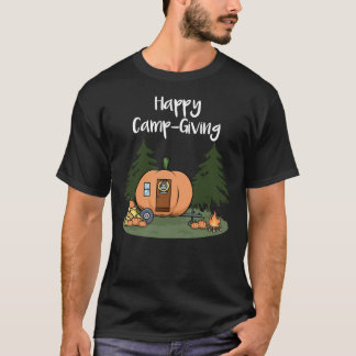 Camiseta Pie de calabaza de campamento de Acción de Gracias