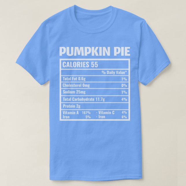 Camiseta Pie de calabaza Hechos de Nutrición Día de Acción  (Diseño del anverso)