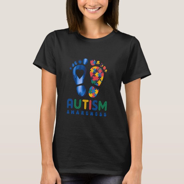 Camiseta Pie de Conciencia sobre el Autismo (Anverso)