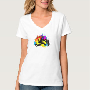 Camiseta Pie de grande colorido con árboles - monstruo